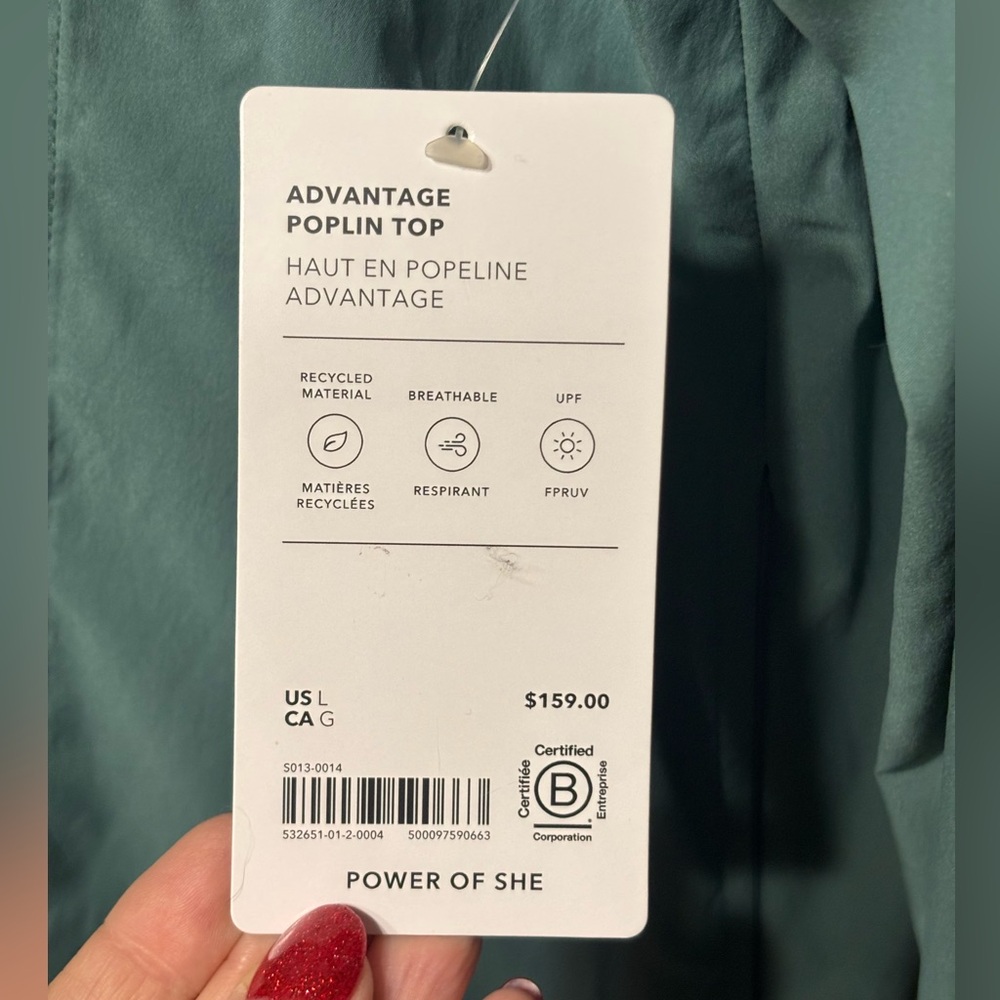 NWT Athleta Advantage Poplin Top - Picture 10 of 11
